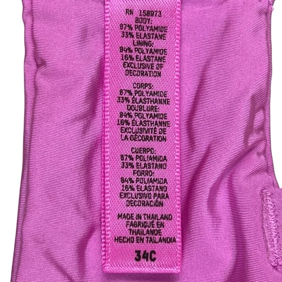 SKIMS Pink No Show Unlined Balconette Seamless Sheer Mesh Bra Size 34C - Picture 6 of 8